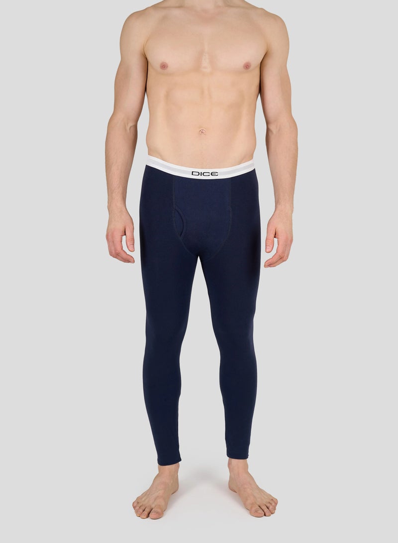 Dice Thermal Cotton Pants for Men - Navy Blue - Image 2